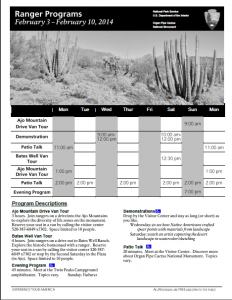 Ranger Programs:  Demonstration @ Organ Pipe Cactus National Monument Visitor Center | Arizona | United States