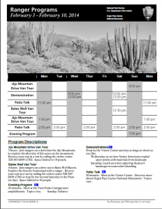 Ranger Programs: Demonstration @ Organ Pipe Cactus National Monument Visitor Center | Arizona | United States